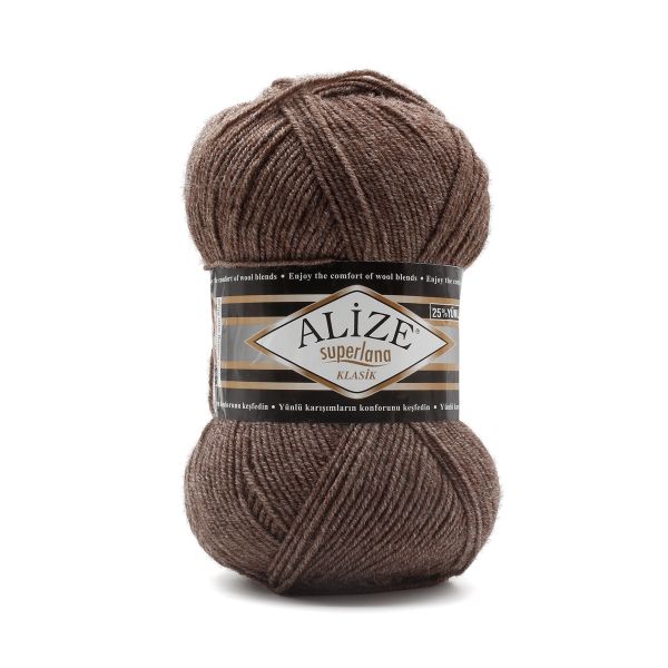 Пряжа Alize (Ализе) Superlana klasik / уп.5 мот. по 100 г, 280м, 240 кофе с молоком, меланж A