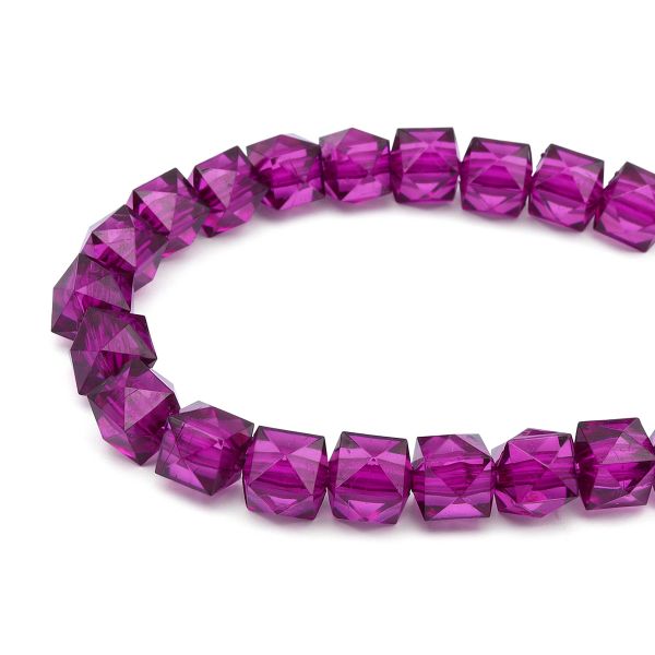 Бусины акрил ⌀10 мм, прозрач. в цвете, граненый куб, 50 г, Astra&Craft (MG.3245-27 фиолетовый)