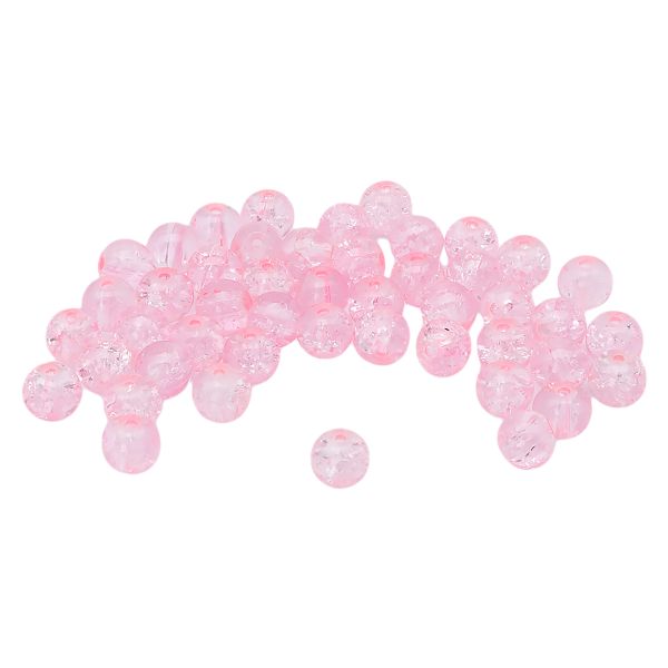 Бусины стекло ⌀8 мм, кракле, 46 шт, Astra&Craft, SY 47 розовый, 1301138
