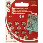 Кнопка пришивная металл ⌀9.0 мм, 15 шт, никель, KOH-I-NOOR 10 (KIN1000 №1)