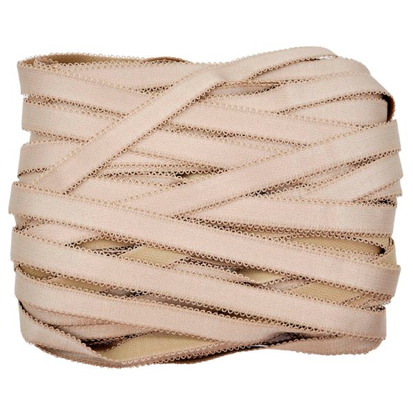 Резинка бельевая (бретелечная) блестящая 16.0 мм / 25 метров, капучино