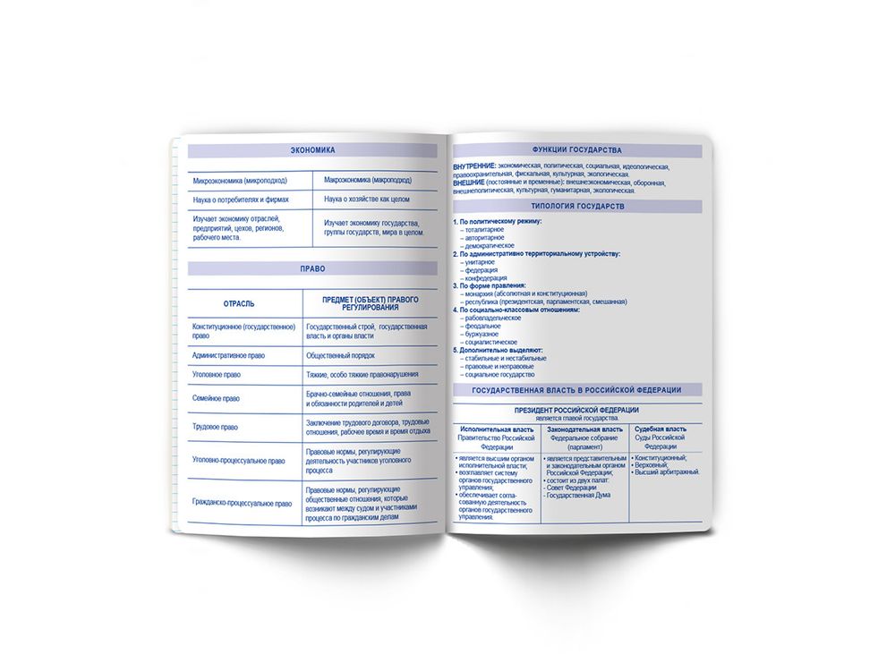 Тетрадь со справочным материалом АниМания, выборочный лак, A5+ 48 л. на скобе 65 г/м², белизна 100%, 10 шт, клетка, 000569 Обществознание, Светоч 48ТПСКа5_4_2_1