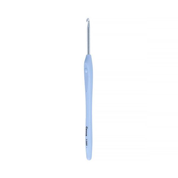 Крючок для вязания с прорезиненной ручкой металл ⌀3.5 мм, 16 см, Gamma RHP