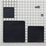 Набор заплаток пришивных из кожи, квадрат 4см, 6см и 8см, с перфорацией, 3 шт, 100% кожа (05 темно-синий), 9402