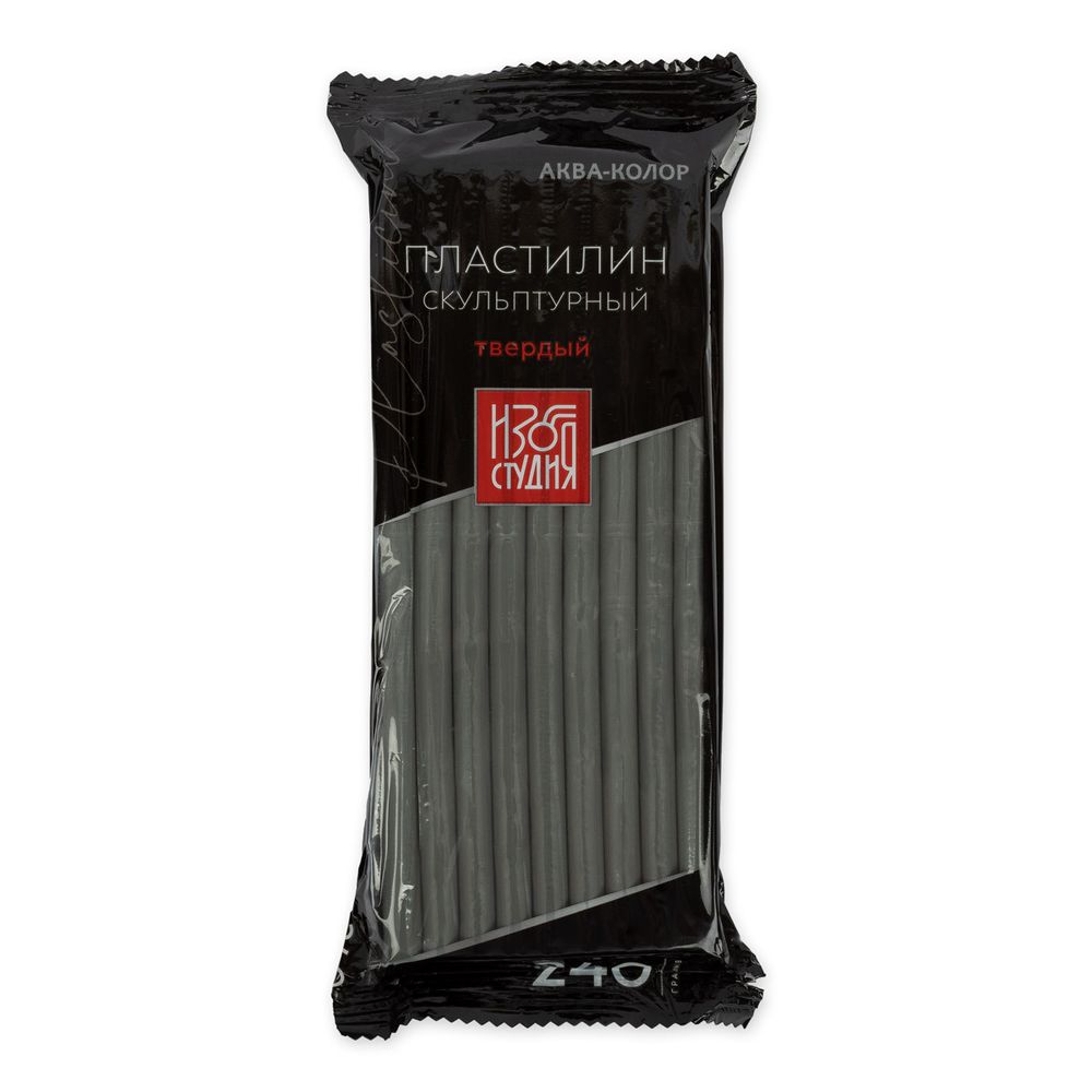 Пластилин скульптурный Аква-колор IZO-SP-240 Изостудия 240 г, 5 шт, 6 серый твердый