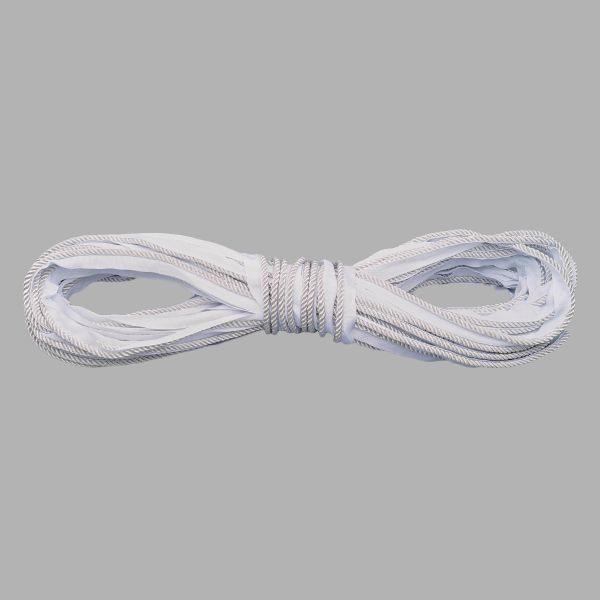 Кант витой 5 мм / 25 метров, полиэстер, белый/11 светлое серебро, 3AR3293