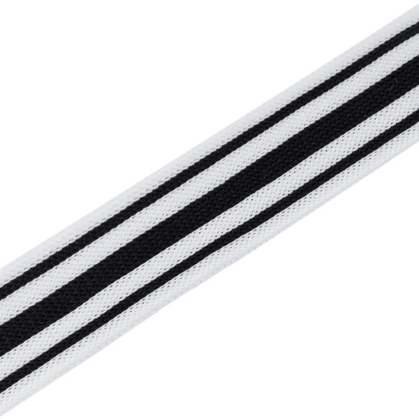 Тесьма лампасная 25 мм / 70 метров, в полоску, цв. черный/белый, 3AR3044