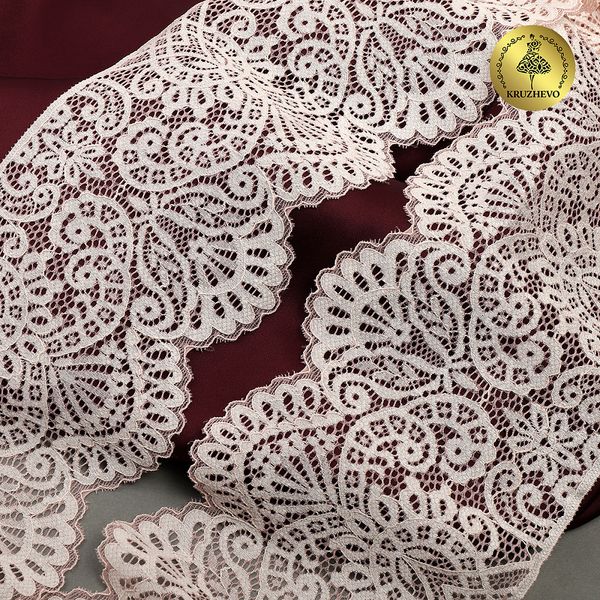 Кружево эластичное (стрейч) 110 мм, 40992PP цв.розовый, 3 метра, Kruzhevo