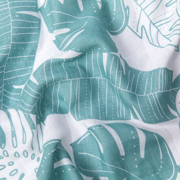 Ткань муслиновая 105 г/м², в нарезке 100х125 см, 14-тропические листья, Peppy