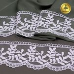 Кружево на сетке 85 мм, цв.01 белый, уп.13.7м, Kruzhevo