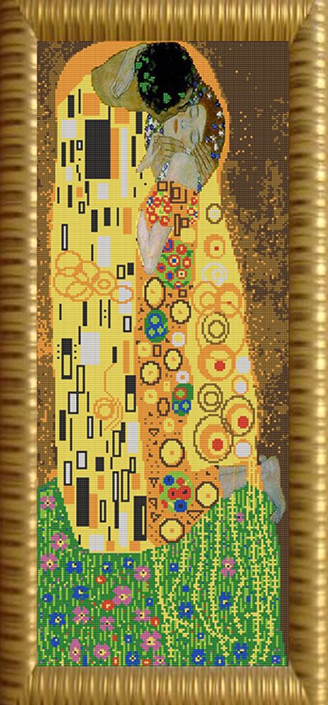 Рисунок для вышивания бисером Конек, 9618 Поцелуй (Г. Климт) 25х65 см