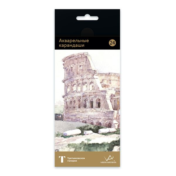 Карандаш акварельный набор заточенный 4х24 цв, 02 Суриков, Vista-Artista Extra Fine GTG-WPS-24