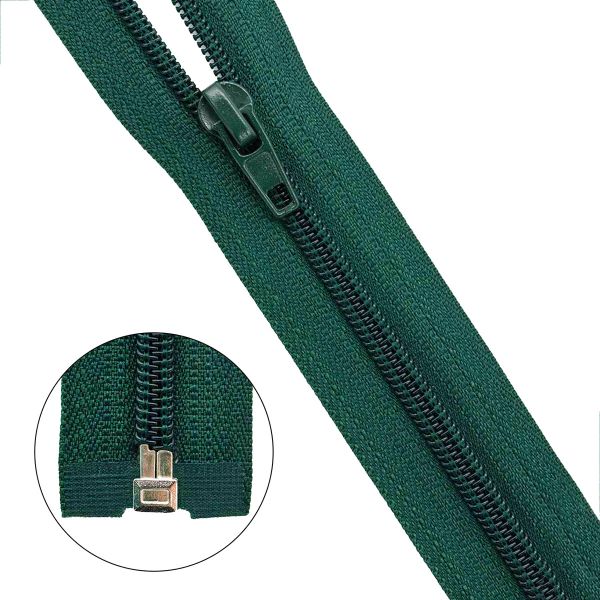 Молния спираль (витая) Т5 (5 мм) 1 зам., разъем., 70 см, 890 т.т.зеленый, 10 шт