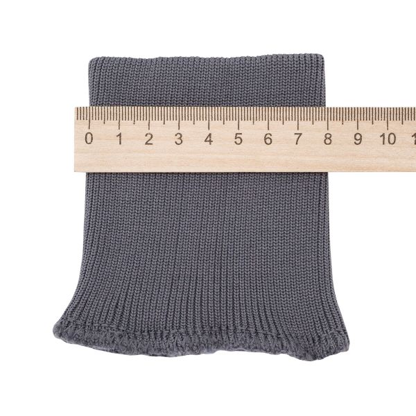 Манжеты трикотажные 8.0х9.5 см, 1 пара, средней плотности 14 кл, 1х1, средней плотности, 8123 серый