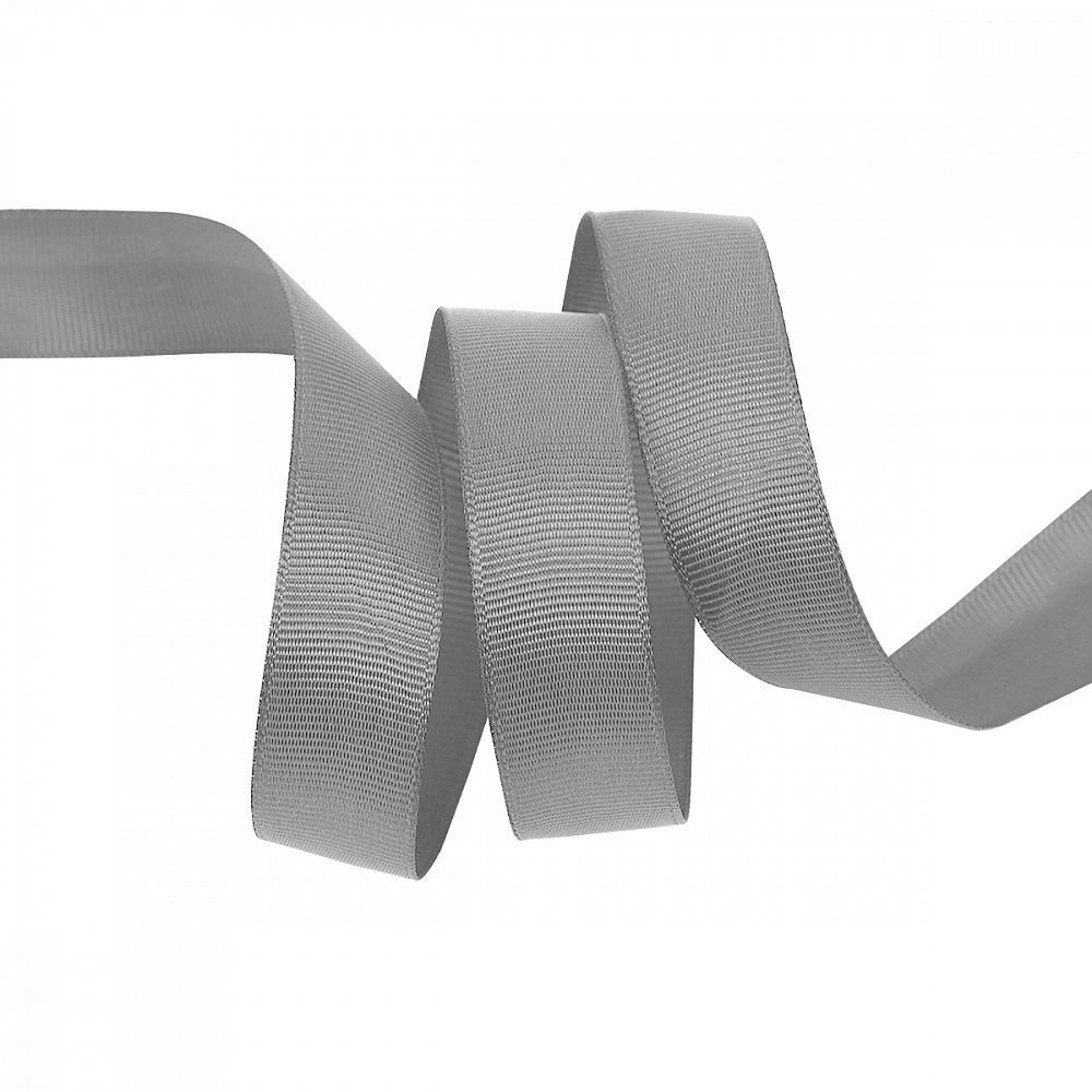 Лента репсовая (в рубчик) 20.0 мм цв. 012 серый уп.22.86м (±1м)