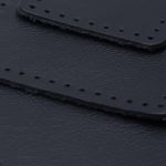 Набор заплаток пришивных из кожи, квадрат 4см, 6см и 8см, с перфорацией, 3 шт, 100% кожа (05 темно-синий), 9402