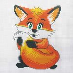 Набор для вышивания нитками Hobby&Pro Kids, Лисенок 19х19см