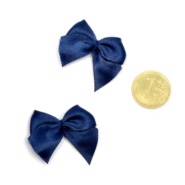 Бантики пришивные 1.5 см 24 синий сапфир, арт.MJ.RF.072.24, 100 шт