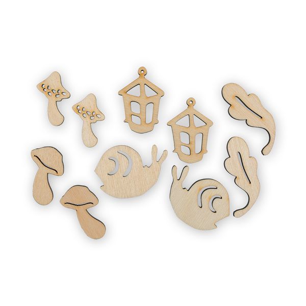 Заготовка из фанеры Мини-набор, 2-5 см, 10 шт, 4 Улитка, ВД-400 Mr.Carving