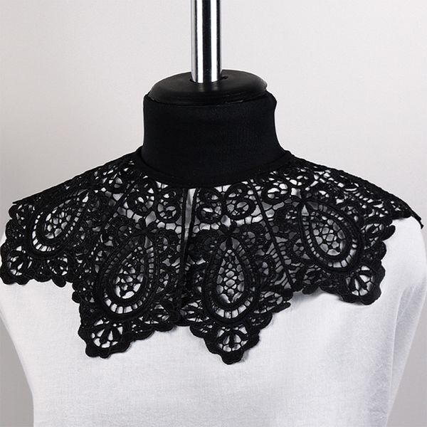 Пришивной кружевной воротник TBY.13/185 цв.черный уп.1шт, Kruzhevo