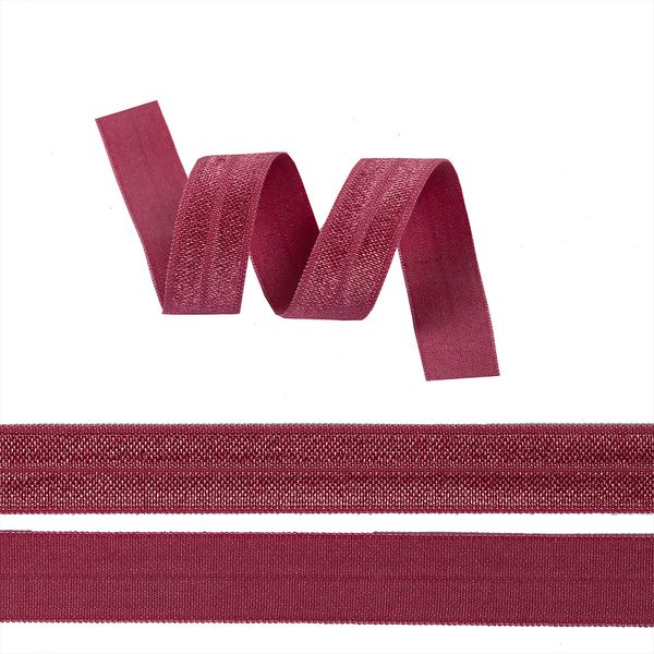 Резинка бельевая (окантовочная) блестящая 15.0 мм / 50 метров, S256 розовый рубин