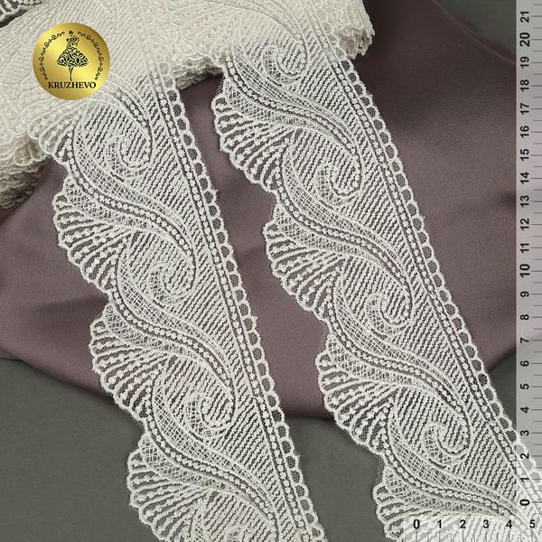 Кружево на сетке арт.TR.2107 70мм цв.01 белый уп.13,5м, Kruzhevo