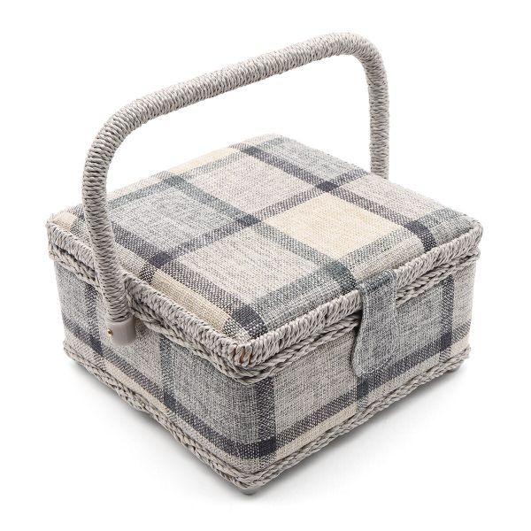 Шкатулка малая, декоративная 'Серая клетка' 20х20х11см, PVC_Tray