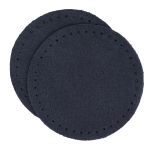 Заплатки пришивные из замши, круг ⌀6см с перфорацией, 2 шт, 100% кожа, 22 темно-синий, 59111