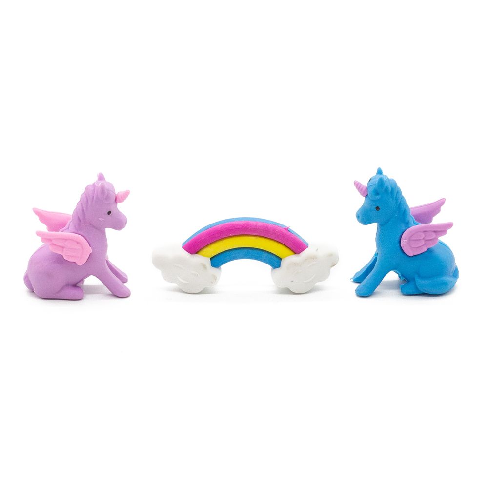 Набор ластиков 3 шт Единорожка, цвет сиренево-голубые, DV-12469