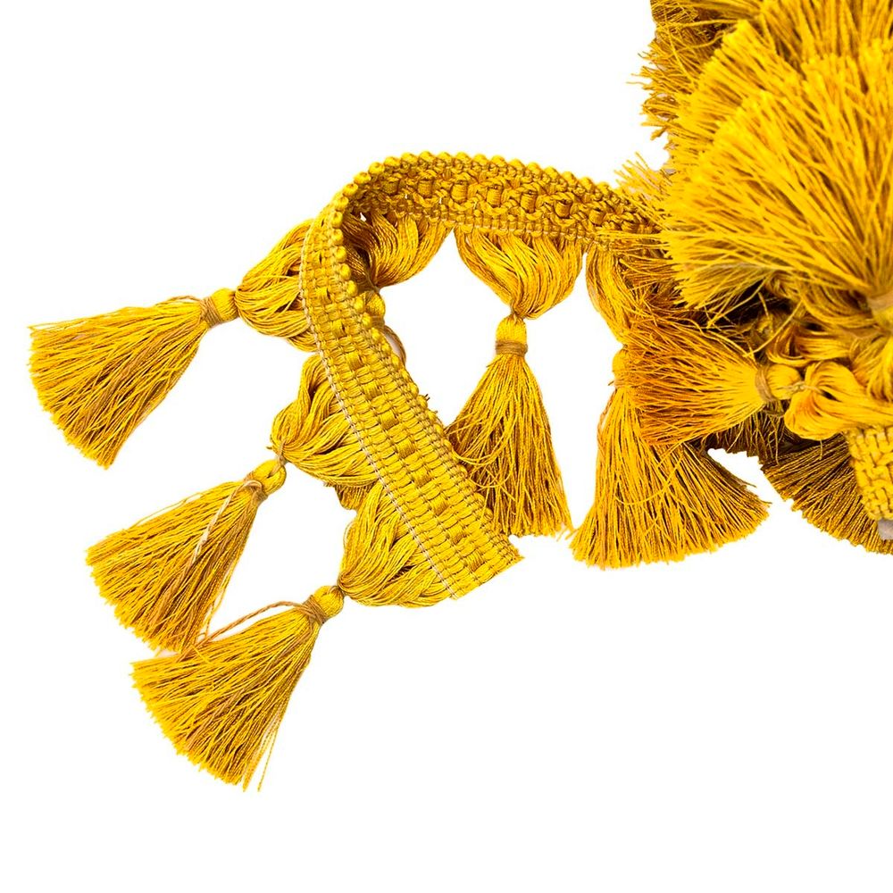 Бахрома отделочная широкая 115.0 мм / 25 метров, с кистями 188 золото