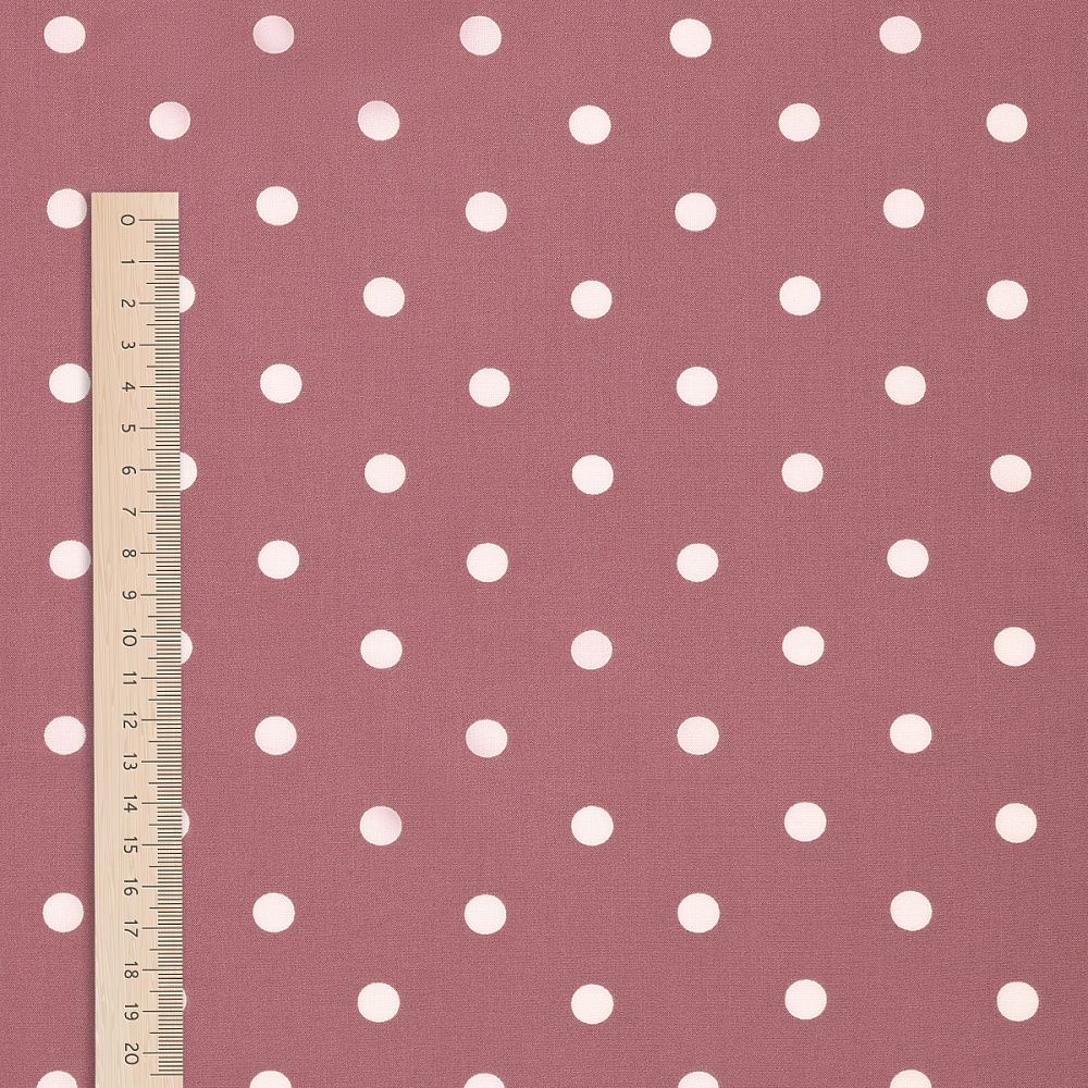 Штапель в горошек 90 г/м², 145 см / 2 метра, TBY.Vidt.08 цв.розовый