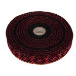 Лента (тесьма) жаккардовая 38.0 мм / 25±1 метров, для пояса, рис 9884 черный/красный №2, Gamma С3822