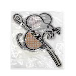 Термоаппликация вышитая Мышка с иголкой 11,2*7,6см (2 шт) (1 серый/розовый/оранжевый) 15829