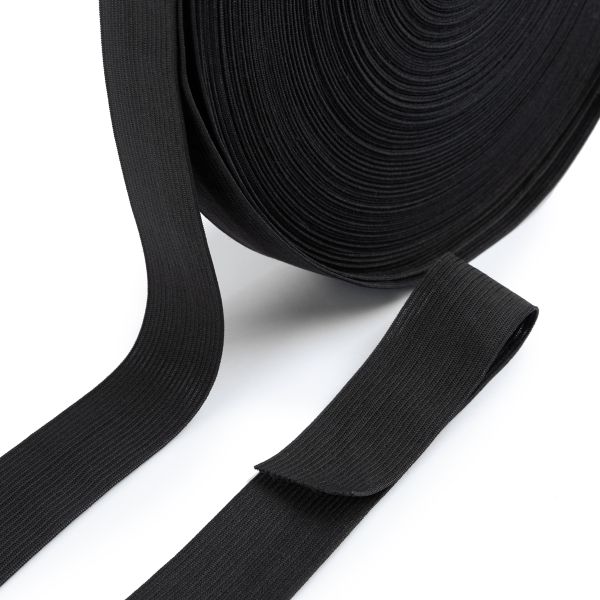 Резинка вязаная 30 мм, / 50 метров, черный, Gamma RV-30 BL