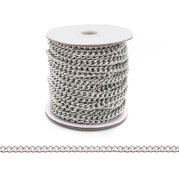Цепь алюминиевая 5,8х4,5 мм, 10 м, никель