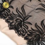 Кружево на сетке (вышитое) арт.T98 245мм цв.черный уп.7м, Kruzhevo