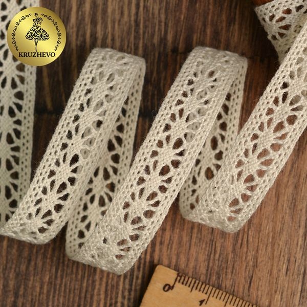 Кружево вязаное (тесьма) 15 мм / 10 метров, цв.28 молочный, Kruzhevo