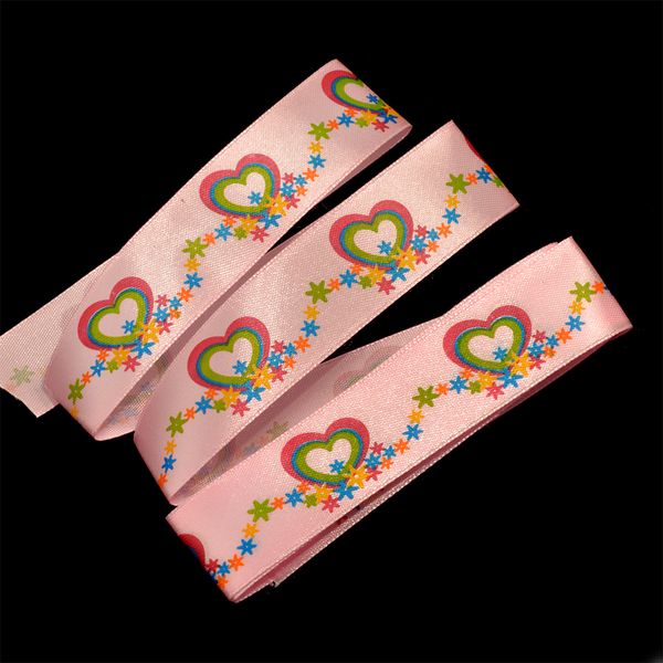 Лента атласная с рисунком 25.0 мм / 10±0.5 метров, LDA2204, Ideal