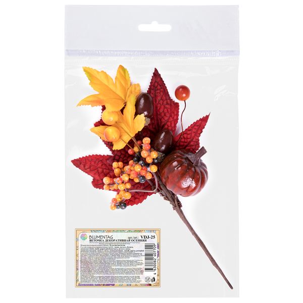 Веточка декоративная осенняя, 6 шт, 24 см, 01, Blumentag VDJ-25