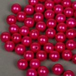 Бусины пластик (перламутр) ⌀12 мм, цв.014 малина, уп.500г (530 шт), Magic4Hobby