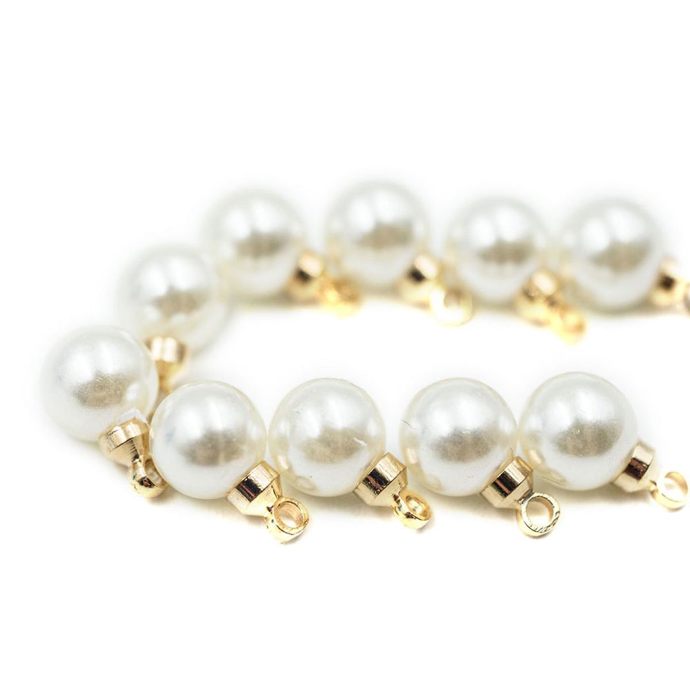 Бусины пластик с петелькой ⌀6 мм, 15 шт в упак, Astra&Craft, Золото