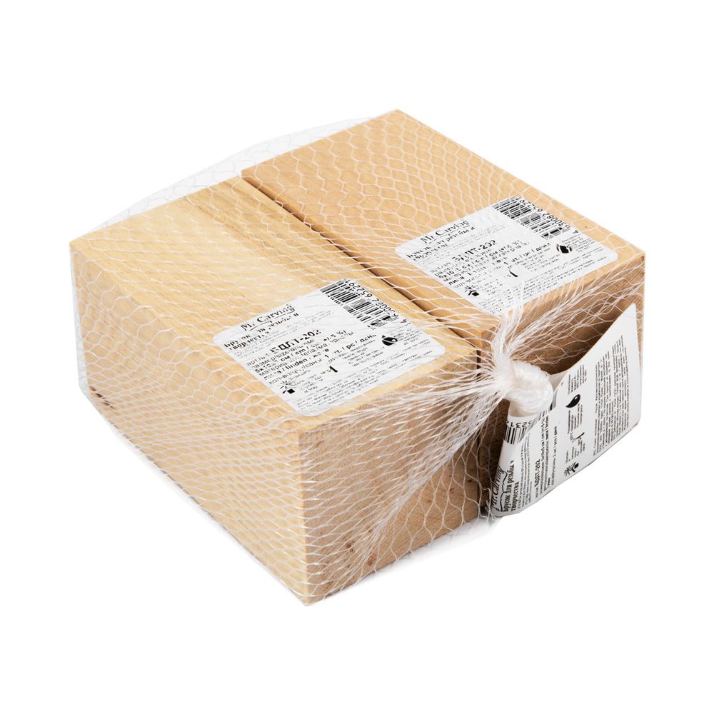 Заготовка деревянная брусок для творчества и резьбы липа 10х5х5 см, 2 шт, Mr.Carving БДЛТ-202