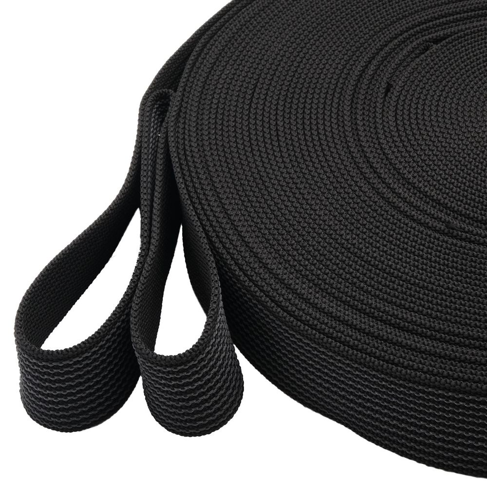 Стропа (ременная лента) 48 мм / 25 метров, [69.2 г/пог.м], 100% п/э, с латексом, черный