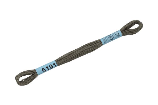 Мулине Gamma 100% хлопок, цв.5191 серо-зеленый, 24 мотка по 8 метров