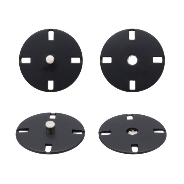 Кнопка пришивная металл ⌀23.0 мм, 10 шт, матовый черный, KN13