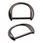 Полукольцо декоративное металл внутр. 25 мм (внешн. 33х24 мм), 2 шт, олово черный никель, MT-1855