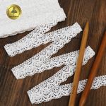 Кружево вязаное (тесьма) 19 мм / 10 метров, 5816 Тонкая нить цв.02 белый, Kruzhevo