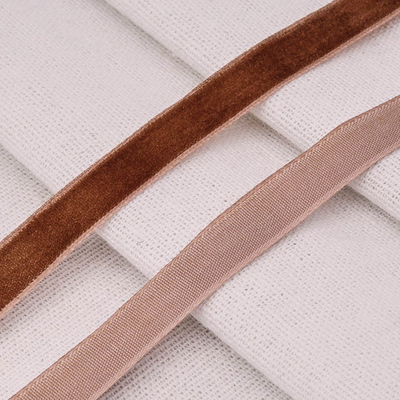 Лента бархатная (тесьма) 09 мм / 32.9 метра, 0081-1006, 208 коричневый