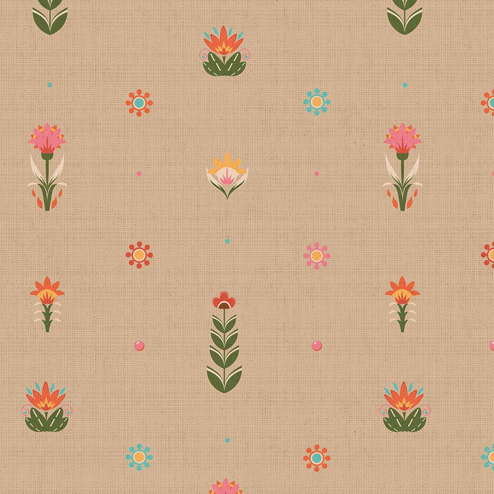 Ткань для пэчворка Peppy Лесные жители, рулон 112 см / 5 метров, ЛЖ-07 бежевый, Peppy