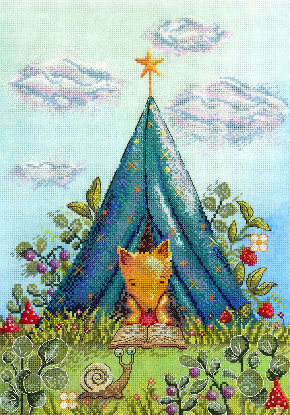 Набор для вышивания нитками МП Студия, Лисичкино лето 33х24 см